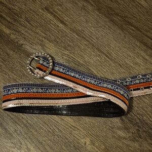 Bohemian Multicolor Embroidered Rhinestone Belt